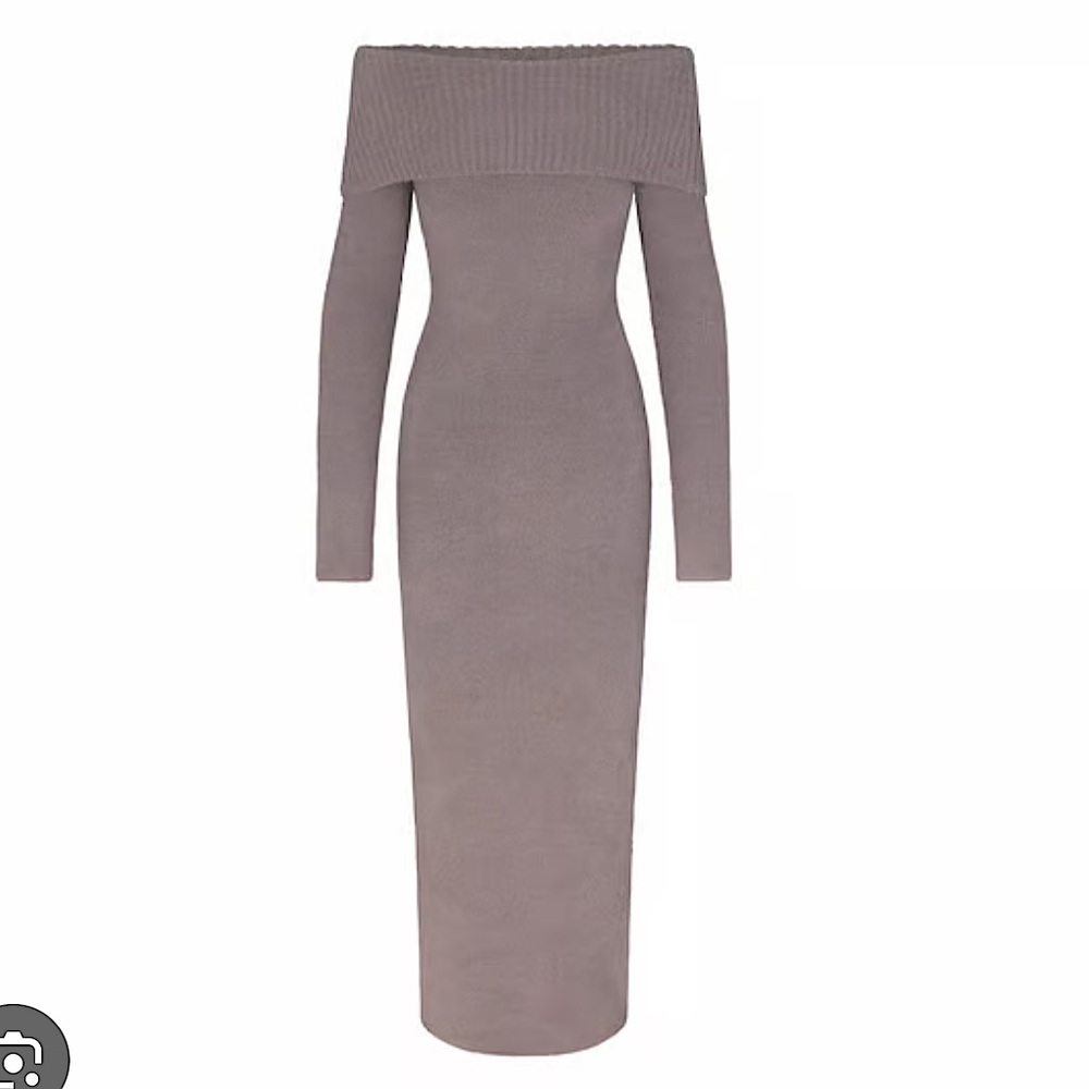 SKIMS Cozy Knit Off the Shoulder Dress
